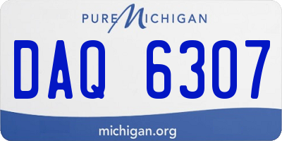 MI license plate DAQ6307
