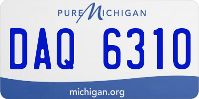 MI license plate DAQ6310