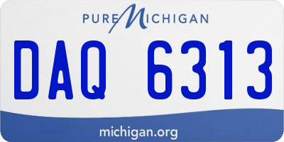 MI license plate DAQ6313