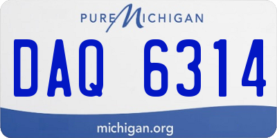 MI license plate DAQ6314