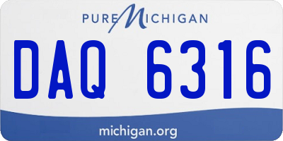 MI license plate DAQ6316