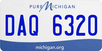 MI license plate DAQ6320