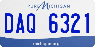 MI license plate DAQ6321