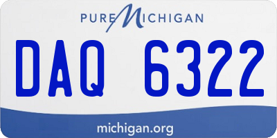 MI license plate DAQ6322