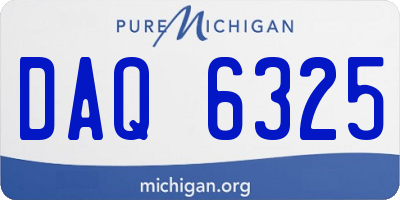 MI license plate DAQ6325
