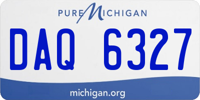 MI license plate DAQ6327
