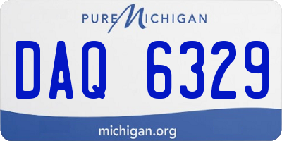 MI license plate DAQ6329