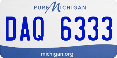 MI license plate DAQ6333