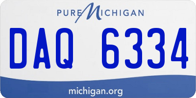 MI license plate DAQ6334