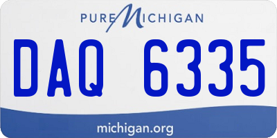 MI license plate DAQ6335