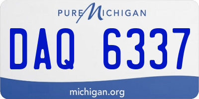 MI license plate DAQ6337