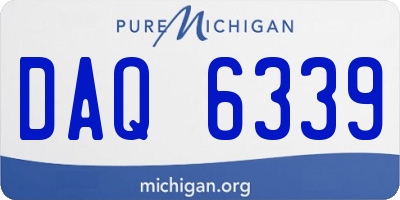 MI license plate DAQ6339