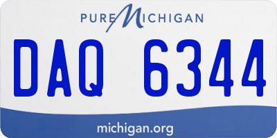 MI license plate DAQ6344