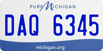 MI license plate DAQ6345