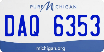 MI license plate DAQ6353