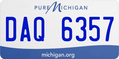 MI license plate DAQ6357