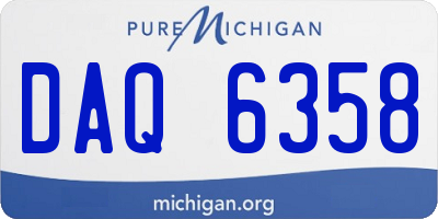 MI license plate DAQ6358