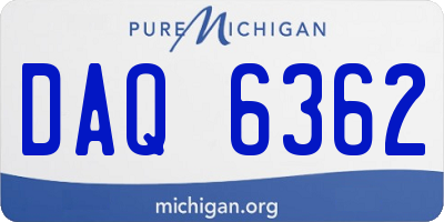 MI license plate DAQ6362