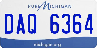 MI license plate DAQ6364