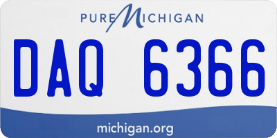 MI license plate DAQ6366