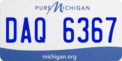 MI license plate DAQ6367