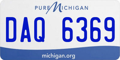 MI license plate DAQ6369