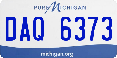 MI license plate DAQ6373