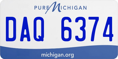 MI license plate DAQ6374