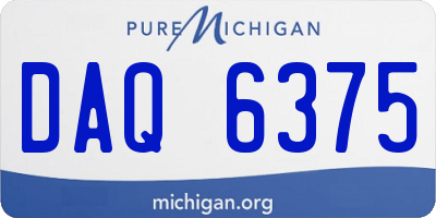 MI license plate DAQ6375