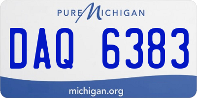 MI license plate DAQ6383