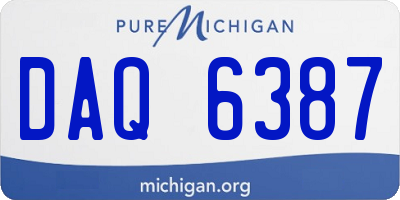 MI license plate DAQ6387