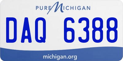 MI license plate DAQ6388