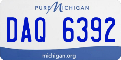 MI license plate DAQ6392