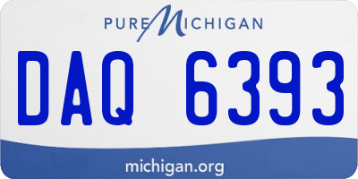 MI license plate DAQ6393
