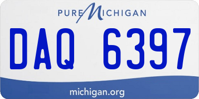 MI license plate DAQ6397