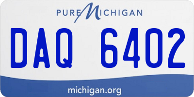 MI license plate DAQ6402