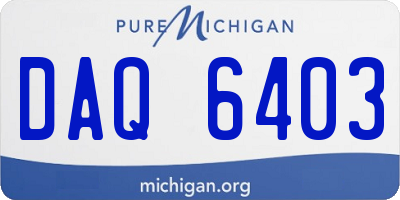 MI license plate DAQ6403