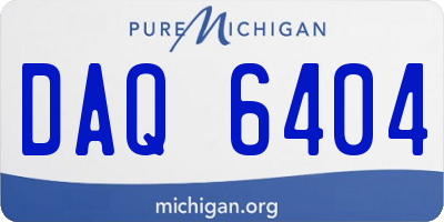 MI license plate DAQ6404