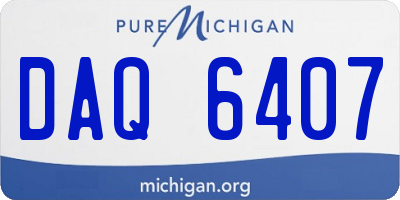 MI license plate DAQ6407