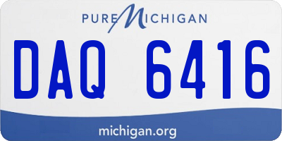 MI license plate DAQ6416