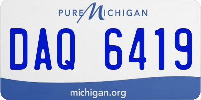 MI license plate DAQ6419