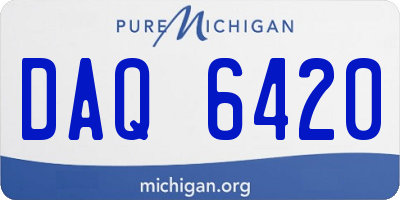 MI license plate DAQ6420