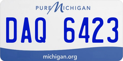 MI license plate DAQ6423