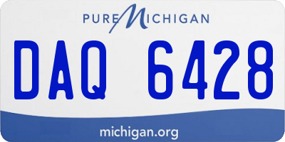 MI license plate DAQ6428
