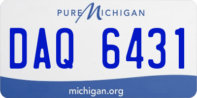 MI license plate DAQ6431