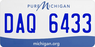 MI license plate DAQ6433