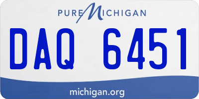 MI license plate DAQ6451