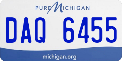 MI license plate DAQ6455
