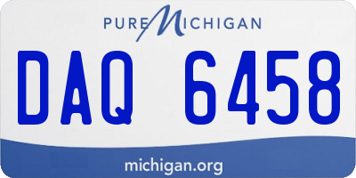 MI license plate DAQ6458
