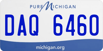 MI license plate DAQ6460